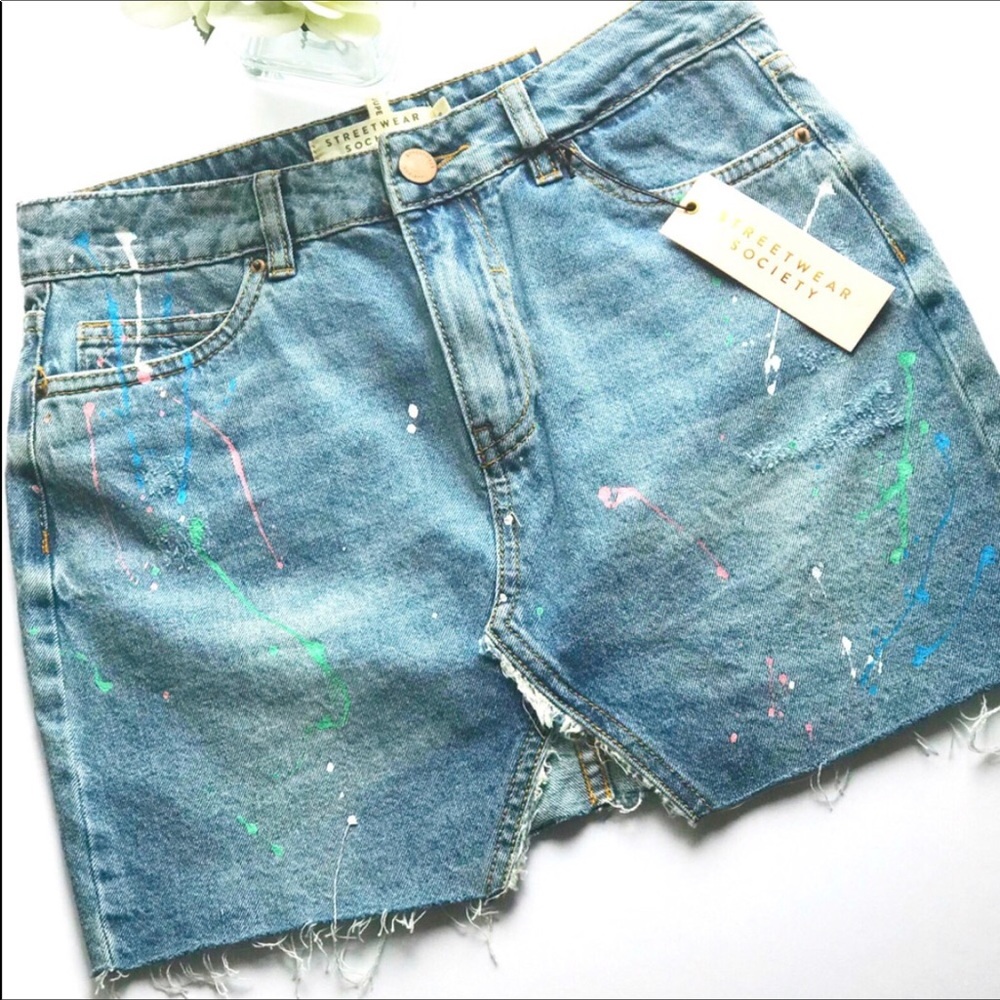 Denim short skirt